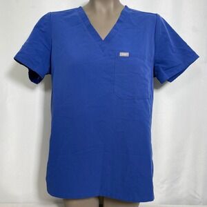 FIGS Technical Collection Casma One-Pocket Royal Blue Scrub Top Women's MEDIUM